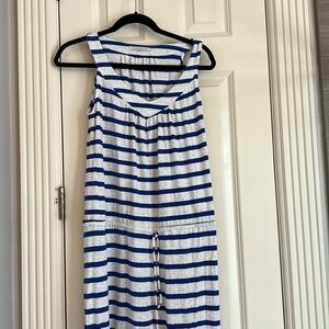 Red Haute stripe dress in blue and light gray color. Size small.